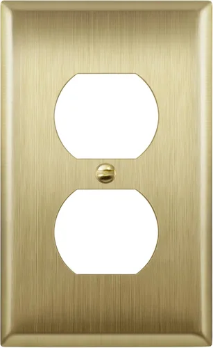 Vista 30 de ENERLITES Placa de pared de metal para receptáculo dúplex, acero inoxidable, tapa de tomacorriente, resistente a la corrosión, tamaño estándar