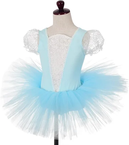 Vista 3 de Dressy Daisy Disfraz de tutú de ballet de princesa para niñas, vestido de baile elegante, talla 2-8, azul