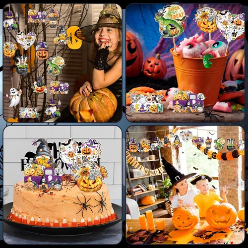 Vista 5 de 36 adornos colgantes de madera de Halloween, calabaza, murciélago, fantasma, gato negro, colgante de rebanadas, decoración de madera para el hogar