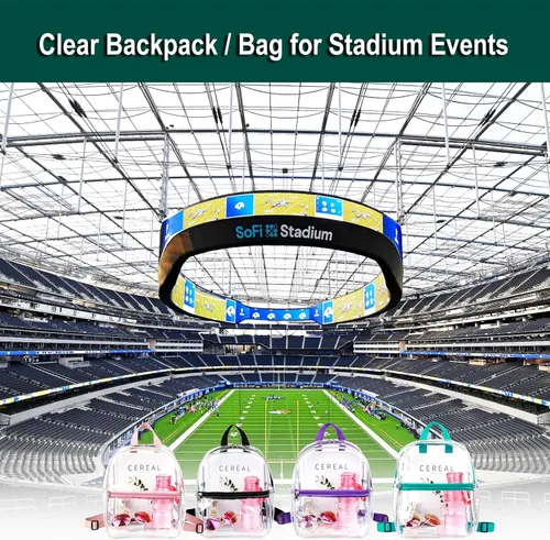 Vista 11 de Keepcross Mochila transparente de 12 x 6 x 12 pulgadas para eventos de estadio, bolsa transparente para estadios, eventos deportivos, festivales