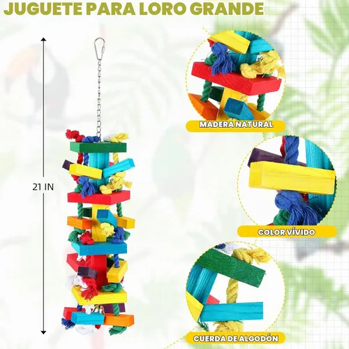 Vista 2 de Soulchen - Juego de 4 juguetes de loro de pájaro extra grande, juguete