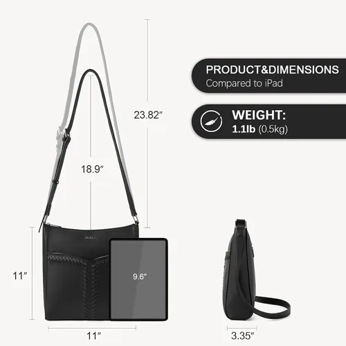 Vista 3 de Telena Monederos cruzados para mujer, de piel vegana, de moda, con correa ajustable para guitarra