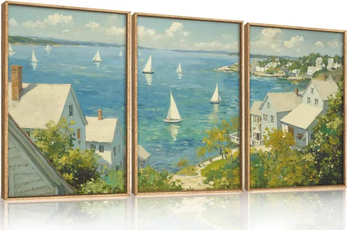 Vista 37 de Arte de Pared de Lienzo Enmarcado con Grandes Pinceladas Abstractas, Decoración de Pared Azul Marino Neutro, Pintura de Pared Moderna en Tonos