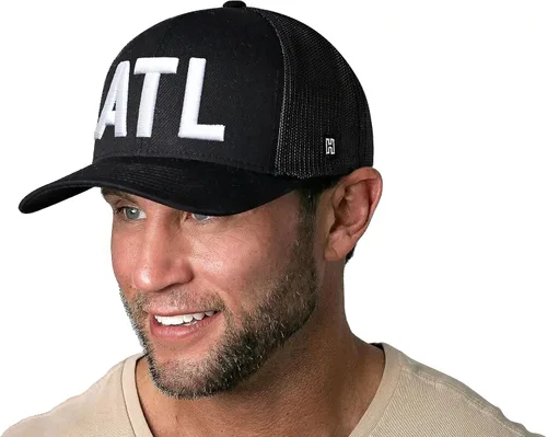 Vista 3 de HAKA City & State Block Puff Embroidery Hat Trucker Snapback Baseball Cap