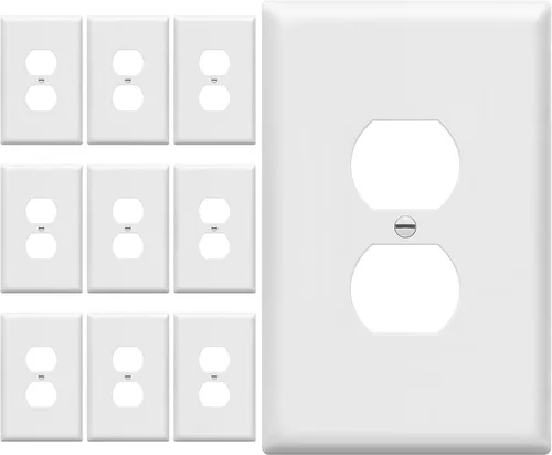 Vista 32 de ENERLITES Placa de pared dúplex para tomacorriente para receptáculos, cubierta de toma de corriente eléctrica jumbo, acabado brillante, de gran Negro