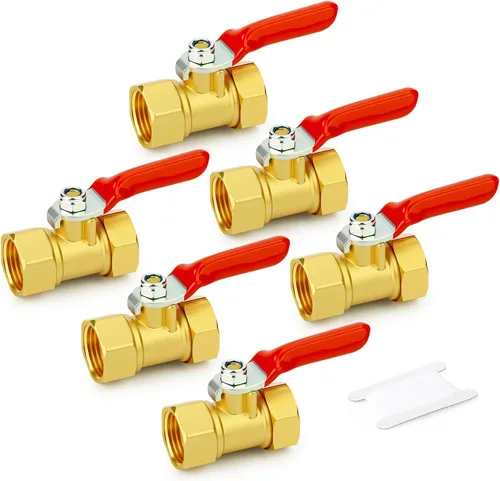 Vista 17 de GASHER Mini válvula de bola de latón de 1/2 pulgada, válvula de cierre, accesorio de tubería de rosca FNPT de 1/2 pulgada
