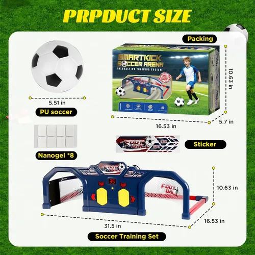 Vista 2 de Entrenador de fútbol para niños, juego de entrenamiento de fútbol para interiores, 2 modos de juego con puntuación automática, mejora el control