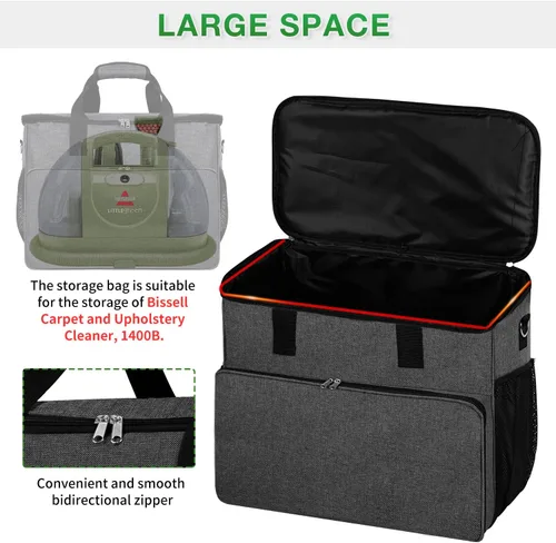 Vista 3 de Bolsa de almacenamiento compatible con el limpiador de alfombras y tapicería Bissell 1400B/3353, bolsa de transporte para limpiador de vapor