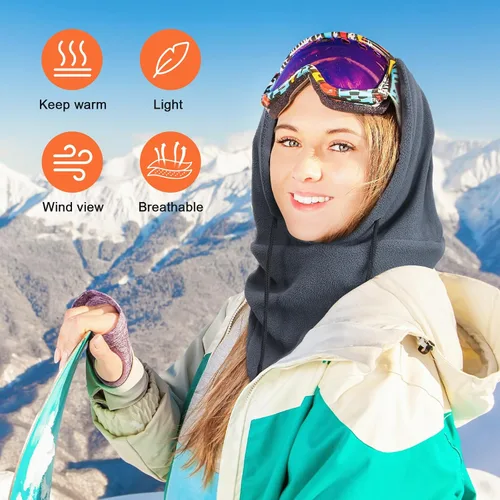 Vista 12 de Joyoldelf Máscara de esquí para hombres y mujeres, pasamontañas, máscara facial completa de invierno, máscara deportiva transpirable