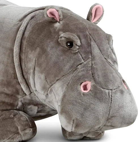 Vista 4 de Melissa & Doug Hipopótamo gigante - Animal de peluche realista (más de 2 pies de largo)