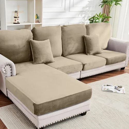 Vista 24 de Funda para Sofá de Terciopelo Elástico Funda de Cojín de Sofá 1 Pieza - Funda Elástica Lavable para Asiento o Respaldo, Fundas de Asiento para Sofás
