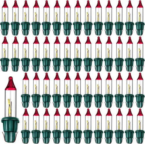 Vista 8 de Ganeen Bombillas de Reemplazo Navideñas Mini Bombillas Incandescentes de 3.5V Transparentes Intermitentes con Base para Luces