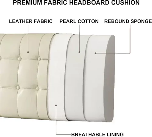 Vista 3 de Almohada de cuña tamaño matrimonial, cojín de cabecero suave, grande, respaldo de cama, almohada de lectura, funda de cabecera extraíble para litera