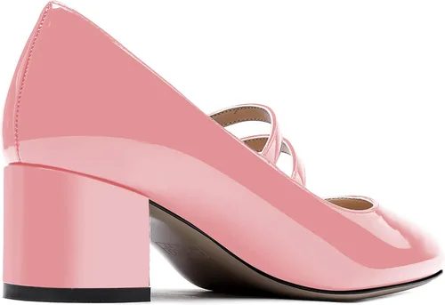 Vista 5 de WAYDERNS Mary Jane - Zapatos de tacón bajo y grueso con correa ajustable para mujer, 2 pulgadas