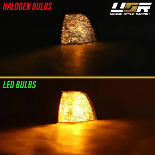 Vista 5 de USR 92-99 Serie 3 E36 - Luz de esquina transparente de 2 puertas, con 2 bombillas LED CANBUS ámbar mejoradas, 2 piezas de lámpara de señal de giro