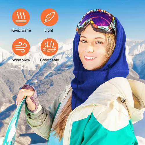 Vista 29 de Joyoldelf Máscara de esquí para hombres y mujeres, pasamontañas, máscara facial completa de invierno, máscara deportiva transpirable