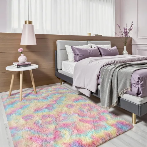 Vista 17 de Terrug Alfombra Corredor Negra Esponjosa para Dormitorio, 2x6 Pies Lindas Alfombras de Área de Pelo Largo para Pasillo, Alfombra de Felpa Suave