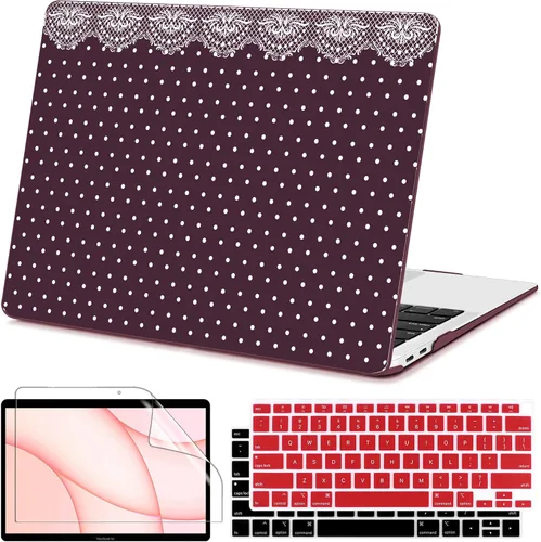 Vista 12 de Teryeefi Compatible con MacBook Air de 13 pulgadas A2337 M1 Chip A2179 A1932 (versión 2018-2020), funda protectora delgada + cubierta de teclado