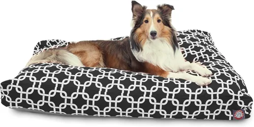 Vista 5 de Majestic Pet Cama para perro de espuma viscoelástica triturada, pequeña con funda extraíble lavable, cama ortopédica rectangular para perros, cama