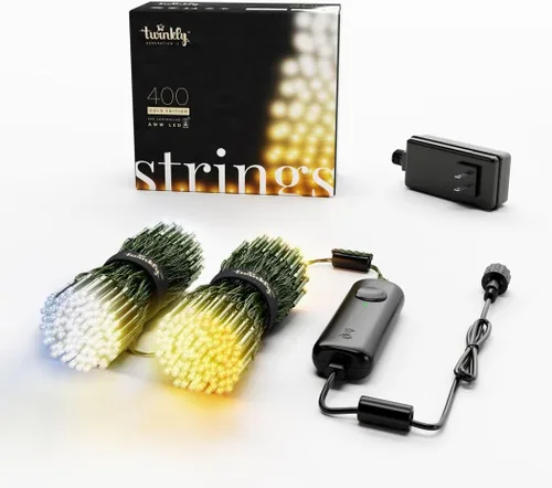 Vista 14 de Twinkly Cuerdas de 250 luces LED blancas, cadena de luces LED para exteriores e interiores, luces blancas de Navidad de cálido a fresco, LED