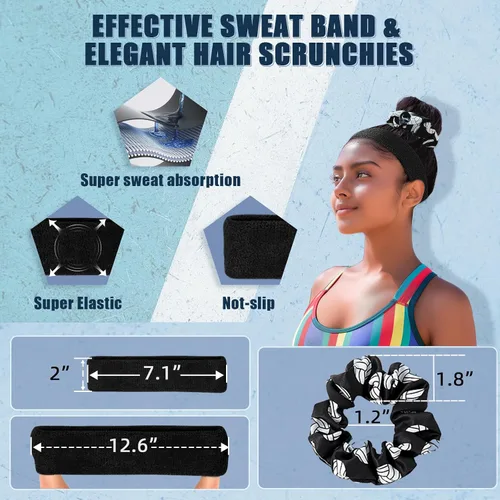 Vista 4 de Rodilleras de voleibol, mangas para brazos de voleibol, juego de accesorios de voleibol UMACWIN con rodilleras, almohadillas para brazos, banda