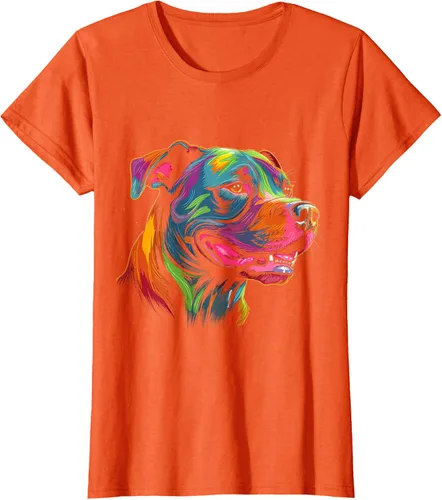 Vista 60 de Pit Bull Mom Dog Lover Colorido Artistic Pitbull Owner - Camiseta para mujer, Negro