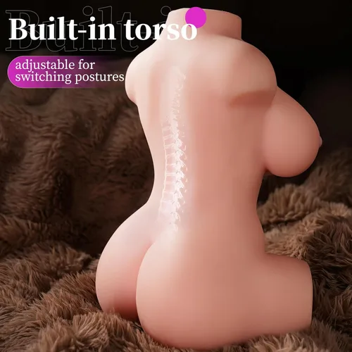 Vista 4 de baiwatt Muñeca sexual de torso femenino realista, masturbador masculino TPE de tamaño real de 7.2 libras para hombres con pechos grandes, curvas