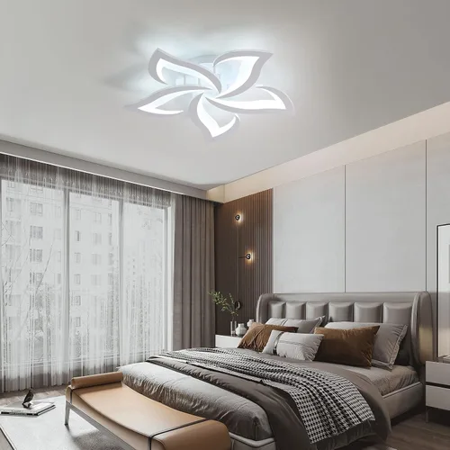 Vista 4 de DELIPOP Lámpara LED de techo, 6500 K, moderna lámpara de techo LED empotrada, lámpara de techo acrílica de 23.6 pulgadas para sala de estar