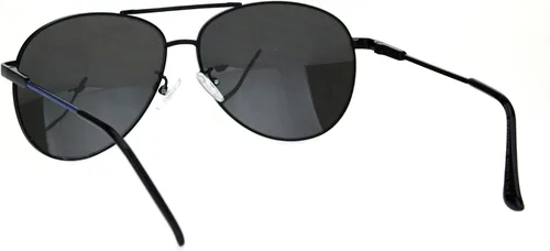 Vista 4 de Gafas de sol de espejo plateado con borde de metal, para oficiales y gafas de sol