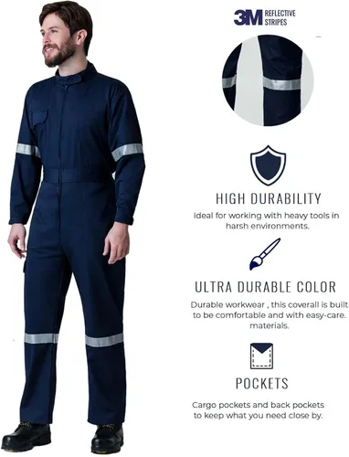 Vista 3 de Lazzar Overol industrial unisex de manga larga resistente