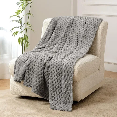 Vista 12 de FY FIBER HOUSE Manta de Vellón para Sofá 300GMS Súper Suave de Felpa Difusa Mantas y Cobijas para Sofá Cama Oficina, 40x50 Pulgadas, Beige