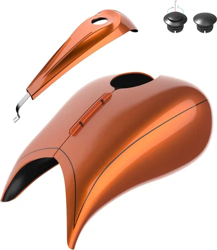 Vista 18 de Fundas de tanque estiradas para whisky ámbar con consola de tablero para Harley Touring Street Glide Road Glide 2014 2015 2016 2017 2018 2019 2020