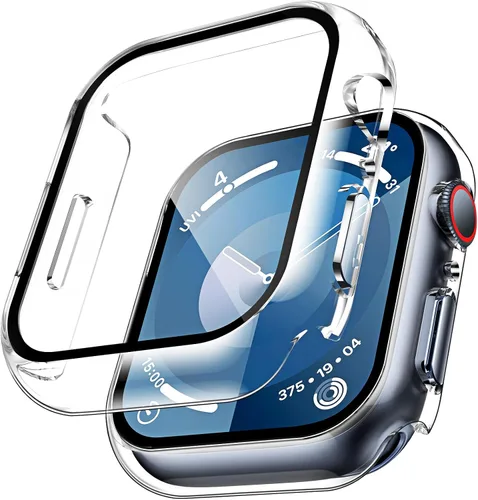 Vista 25 de TAURI - Juego de 2 carcasas rígidas para Apple Watch Series 10 (2024) 46mm, con protector de pantalla de cristal templado PC