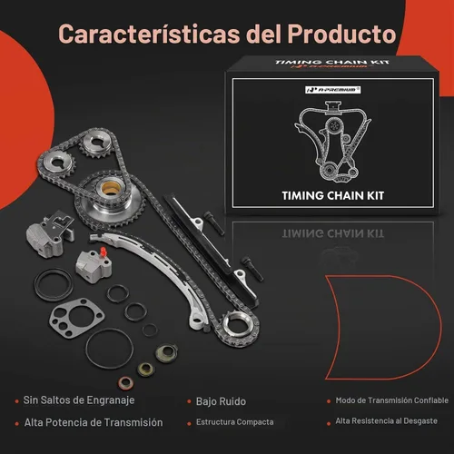 Vista 7 de A-Premium Kit de cadena de distribución del motor con guía y piñón tensor