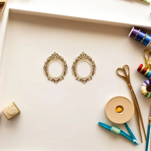 Vista 7 de 10pcs Picture Frames Resin Mini Vintage Gold for DIY Display
