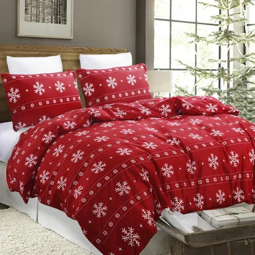 Vista 12 de Vaulia Funda de edredón de Navidad Twin, colección de ropa de cama de microfibra navideña con patrón de árbol a cuadros de Navidad, incluye 1 funda