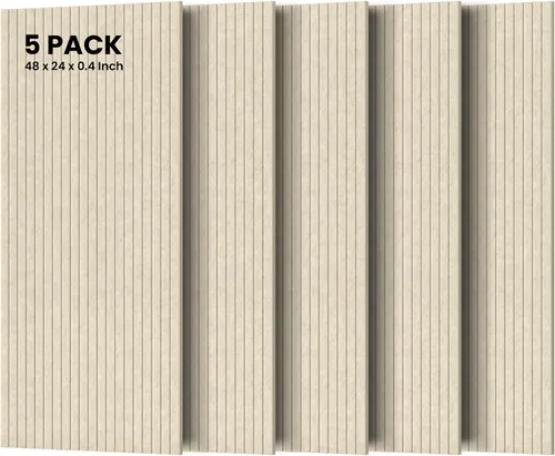 Vista 25 de TO-TH Juego de 4 paneles de pared insonorizados de 47.2 x 23.6 pulgadas con aspecto de madera, absorben el sonido, paneles acústicos grandes