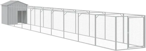 Vista 13 de vidaXL Casa para Perros con Techo Antracita 46.1"x239.8"x48.4" Acero Galvanizado
