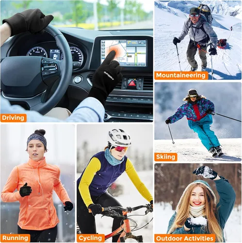 Vista 7 de AURUZA Guantes de invierno para mujeres y hombres para clima frío, guantes de ciclismo de invierno de 14 F para hombres y mujeres con dedos