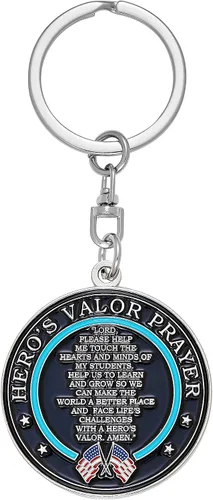 Vista 2 de Hero's Valor Llaveros de monedas de desafío militar y de servicio civil