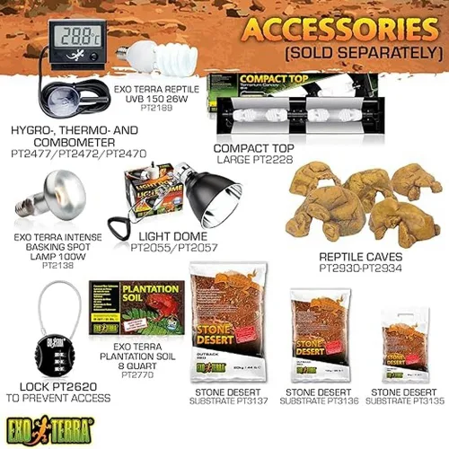 Vista 4 de Kit de terrario de vidrio Exo Terra, para reptiles y anfibios, Nano, 8 x 8 x 8 pulgadas, PT2599A1