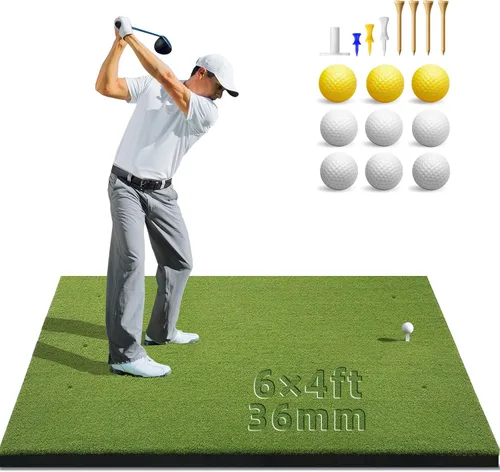 Vista 10 de Bltend Golf Mat: 5x4ft & 5x5ft Heavy-Duty Golf Hitting Mats Practice Outdoor/Indoor, Elite Dense Artificial Turf Matt Training Aid for