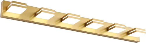 Vista 10 de SineRise - Moderna lámpara LED para tocador de baño (2 luces, 39.4 cm, regulable), iluminación de pared de baño moderna de acrílico cepillado sobre