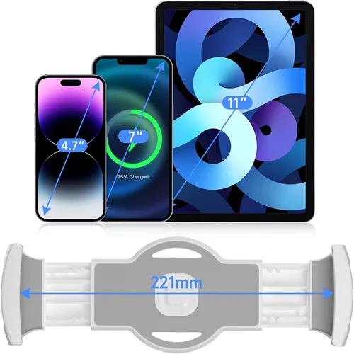 Vista 18 de suptek Soporte de escritorio de aleación de aluminio para teléfono celular, soporte para tableta de 360° y soportes ajustables para iPad, iPhone