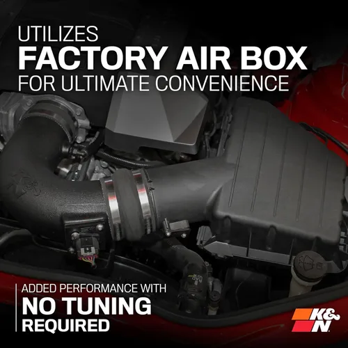 Vista 6 de K&N Sistema de admisión de aire frío: filtro de aire de alto flujo, aumento del rendimiento y aceleración: compatible con Chevrolet 2016-2020