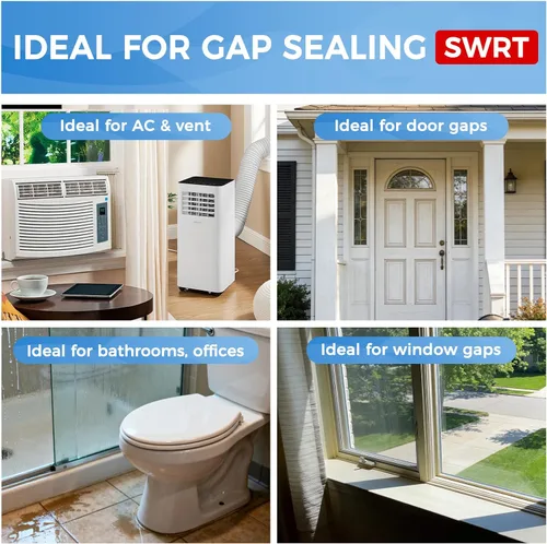 Vista 8 de SWRT 2 pulgadas x 27 metros 8 mil Cinta transparente resistente para sellado de ventanas, sin residuos, aislamiento de ventana para invierno