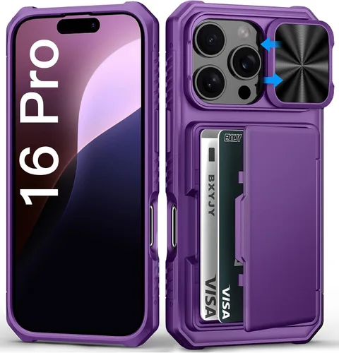 Vista 14 de BXYJY Funda tipo cartera para iPhone 15 Pro, tarjetero (4-5 tarjetas)