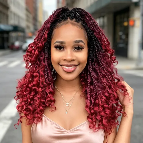 Vista 30 de Wodun Extensiones de Cabello de Ganchillo con Trenzas de Caja Goddess de 10 Pulgadas Pre-Enrolladas, Cabello de Ganchillo con Extremos Rizados Para