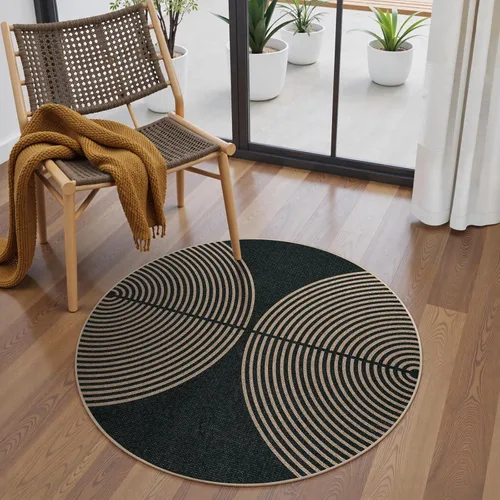 Vista 37 de Lahome Tapetes geométricos para puerta de interior para entrada, alfombra antideslizante lavable de 2 x 3 negro / neutro