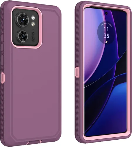 Vista 8 de Funda protectora resistente para Motorola Edge 2023 (no para la versión Edge+), resistente a prueba de golpes, a prueba de polvo, 3 en 1, para Negro